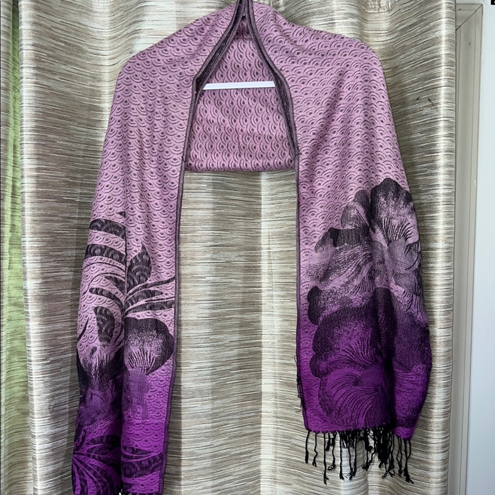 Elegant Purple Floral Women's Scarf